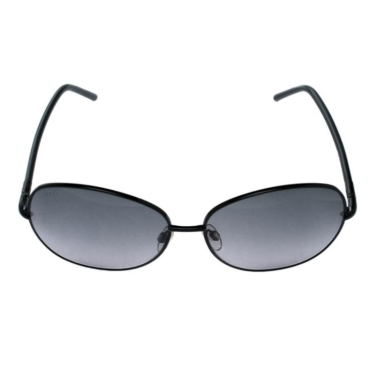 Pre Owned Tod's Black/Grey Gradient TO74 01B Oversize Sunglasses
