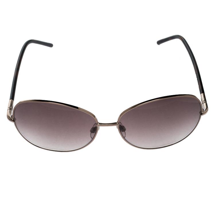 Pre Owned Tod's Brown/Burgundy Gradient TO74 36F Oversize Sunglasses