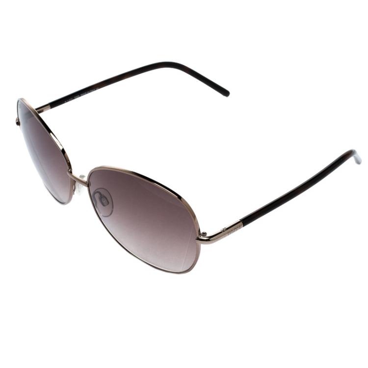 Pre Owned Tod's Brown/Burgundy Gradient TO74 36F Oversize Sunglasses