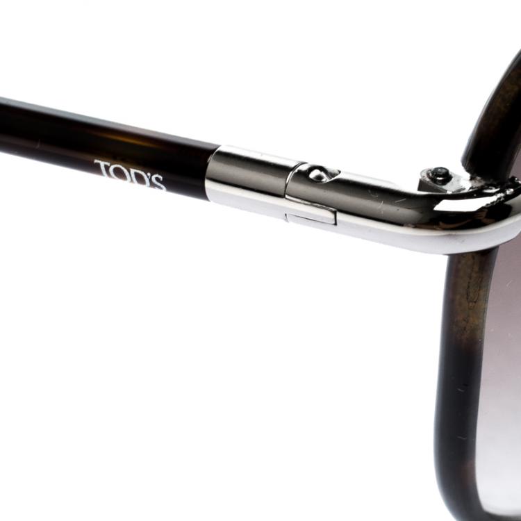 Pre Owned Tod's Brown TO36 14F Square Sunglasses