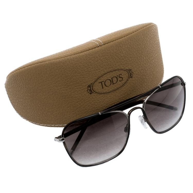 Pre Owned Tod's Brown TO36 14F Square Sunglasses