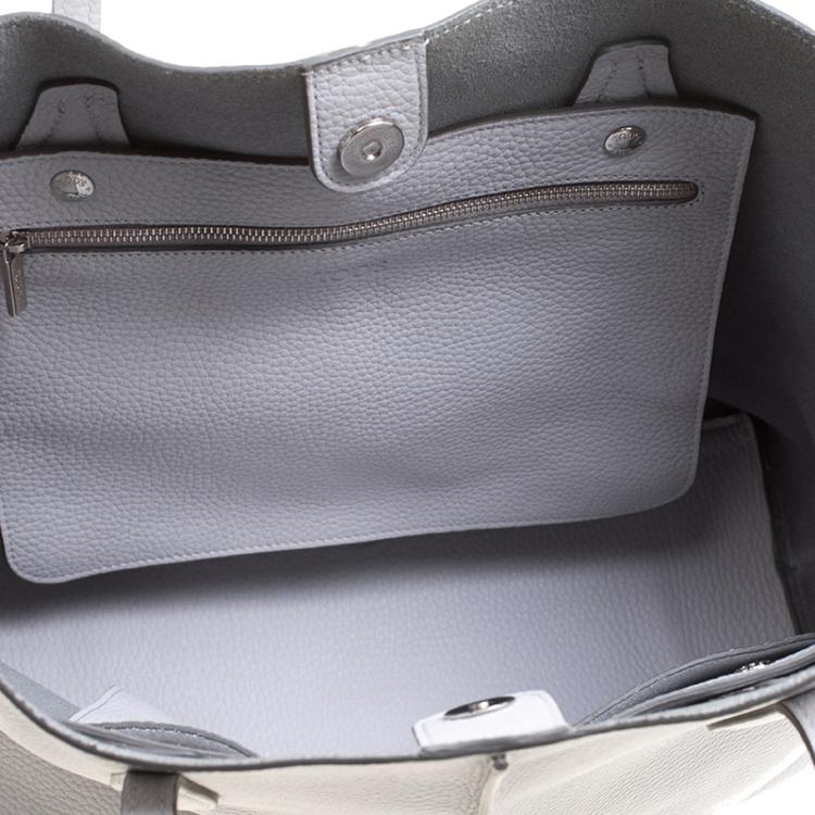 Pre Owned Tod's Light Grey Leather Medium Joy Shopper Tote