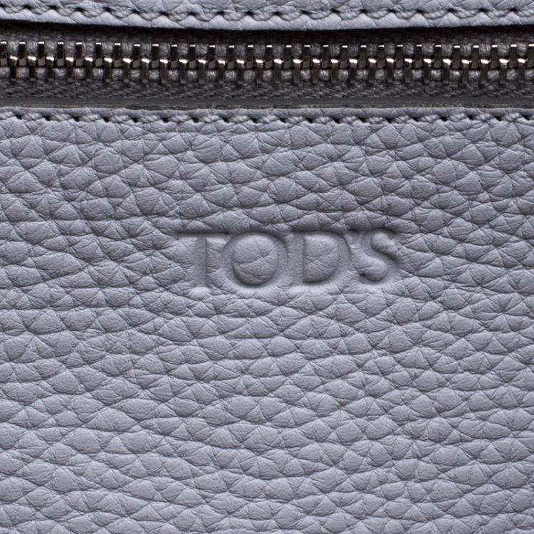Pre Owned Tod's Light Grey Leather Medium Joy Shopper Tote