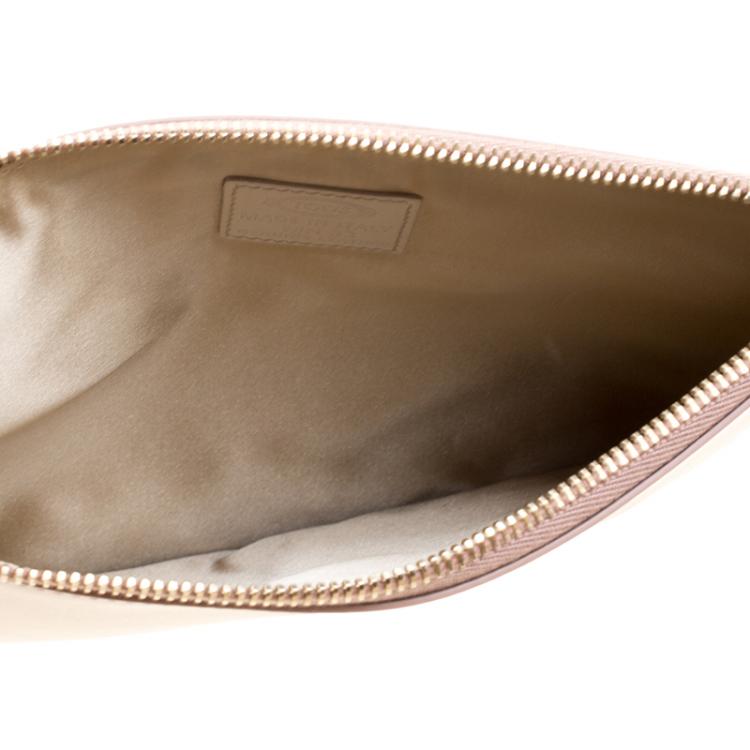 Pre Owned Tod's Beige Leather Fox Wristlet Clutch