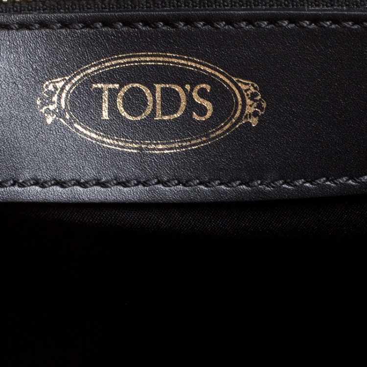 Pre Owned Tod's Black Patent Leather Small Cape Tote