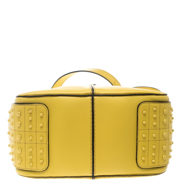 Pre Owned Tod's Yellow Leather Mini Nuovo Miky Top Handle Bag 