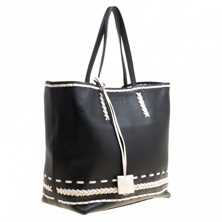 Pre Owned Tod's Black Leather Gipsy Shopper Tote 