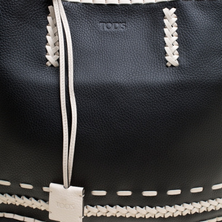 Pre Owned Tod's Black Leather Gipsy Shopper Tote 