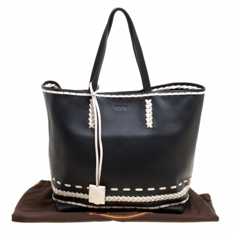 Pre Owned Tod's Black Leather Gipsy Shopper Tote 