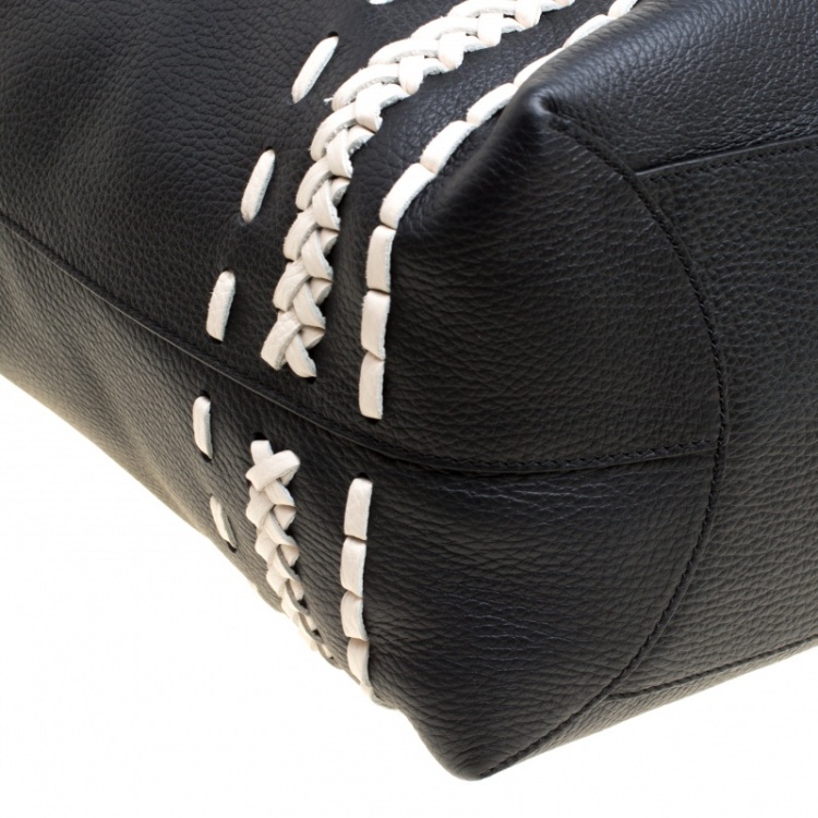Pre Owned Tod's Black Leather Gipsy Shopper Tote 