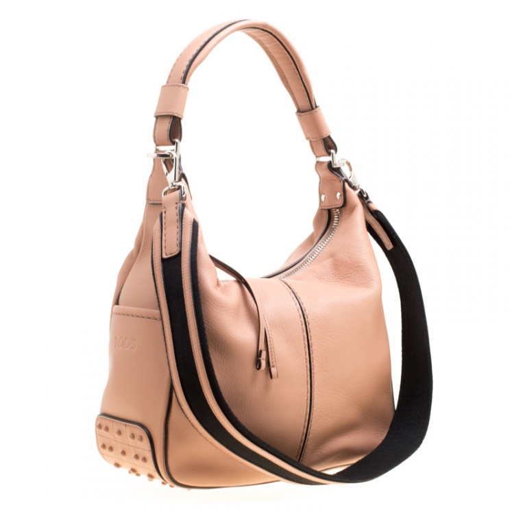 Pre Owned Tod's Beige Leather Miky Hobo