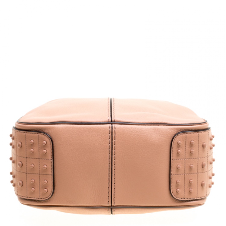 Pre Owned Tod's Beige Leather Miky Hobo
