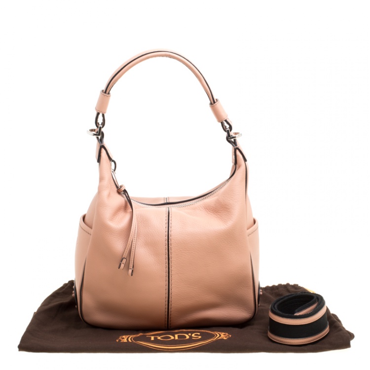 Pre Owned Tod's Beige Leather Miky Hobo