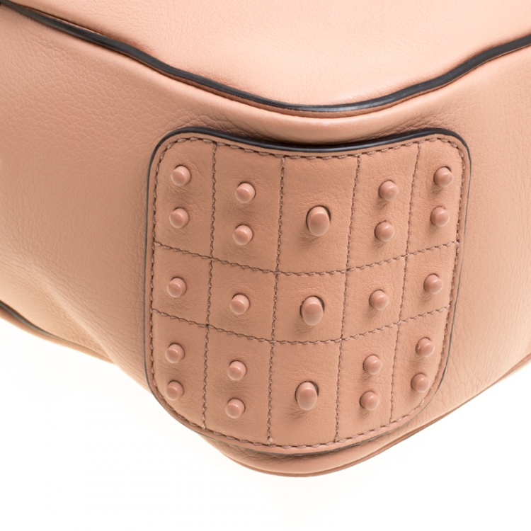 Pre Owned Tod's Beige Leather Miky Hobo