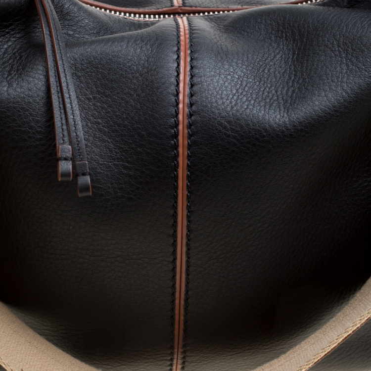 Pre Owned Tod's Black Leather Medium Miky Top Handle Shoulder Bag