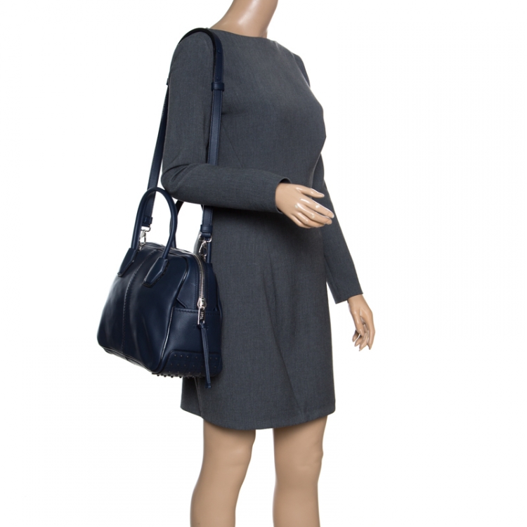Pre Owned Tod's Navy Blue Leather Top Handle Bag
