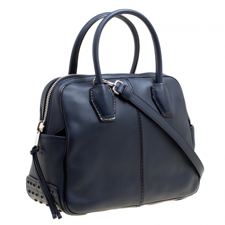 Pre Owned Tod's Navy Blue Leather Top Handle Bag