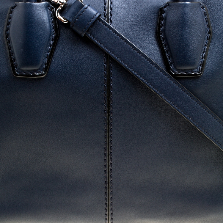 Pre Owned Tod's Navy Blue Leather Top Handle Bag