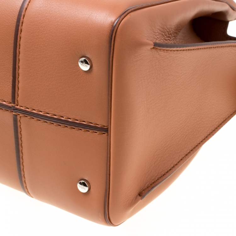 Pre Owned Tod's Brown Leather Medium Sella Top Handle Bag