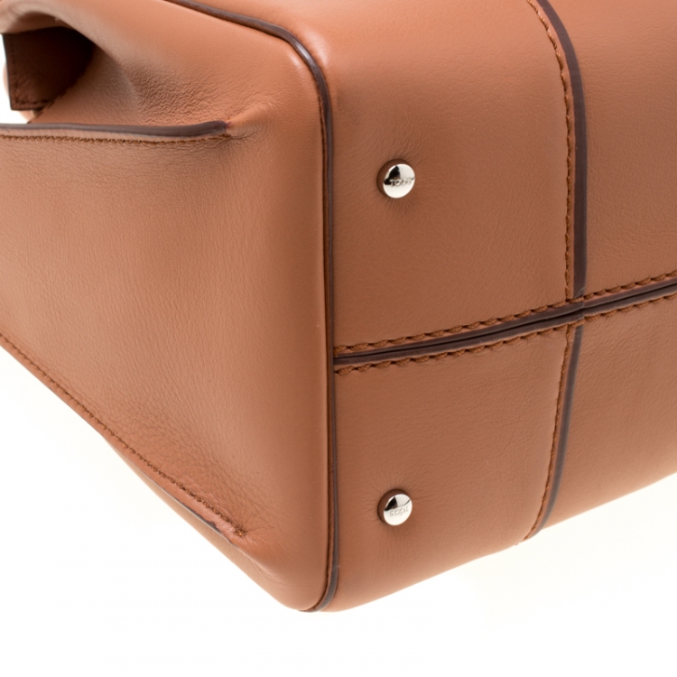 Pre Owned Tod's Brown Leather Medium Sella Top Handle Bag
