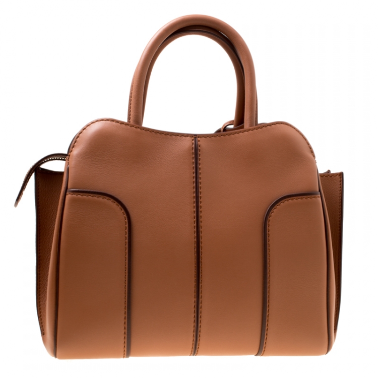 Pre Owned Tod's Brown Leather Medium Sella Top Handle Bag