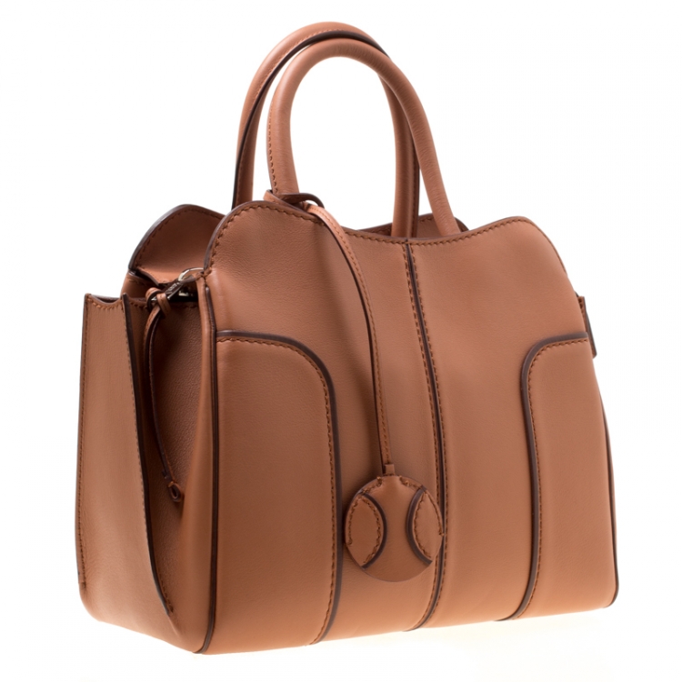 Pre Owned Tod's Brown Leather Medium Sella Top Handle Bag
