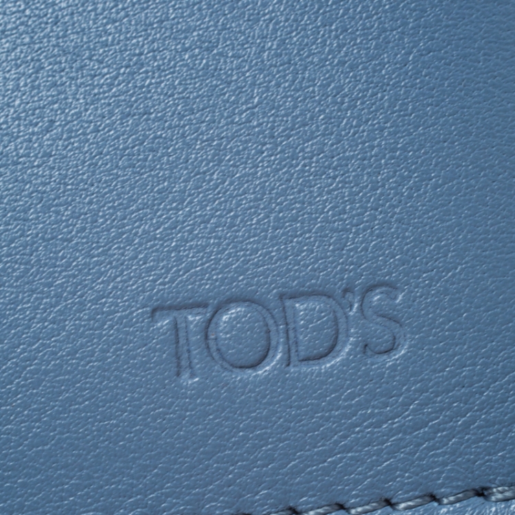 Pre Owned Tod's Light Blue Leather Card Holder