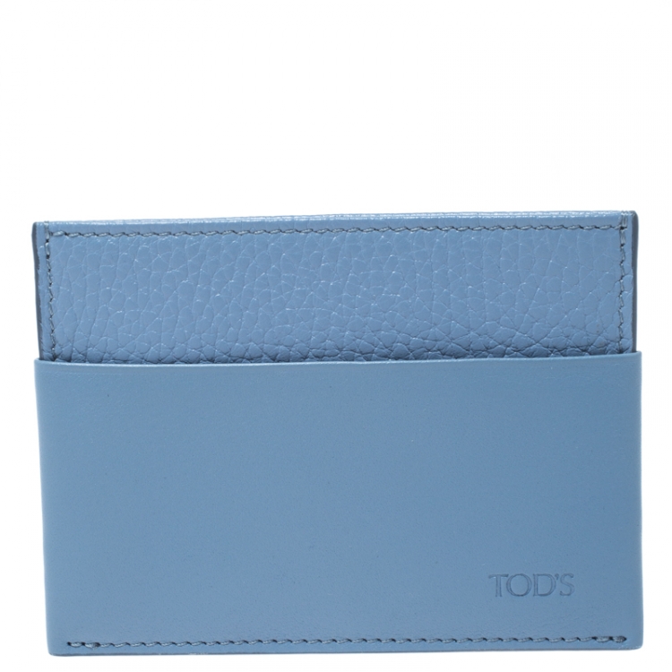 Pre Owned Tod's Light Blue Leather Card Holder