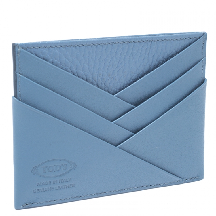 Pre Owned Tod's Light Blue Leather Card Holder