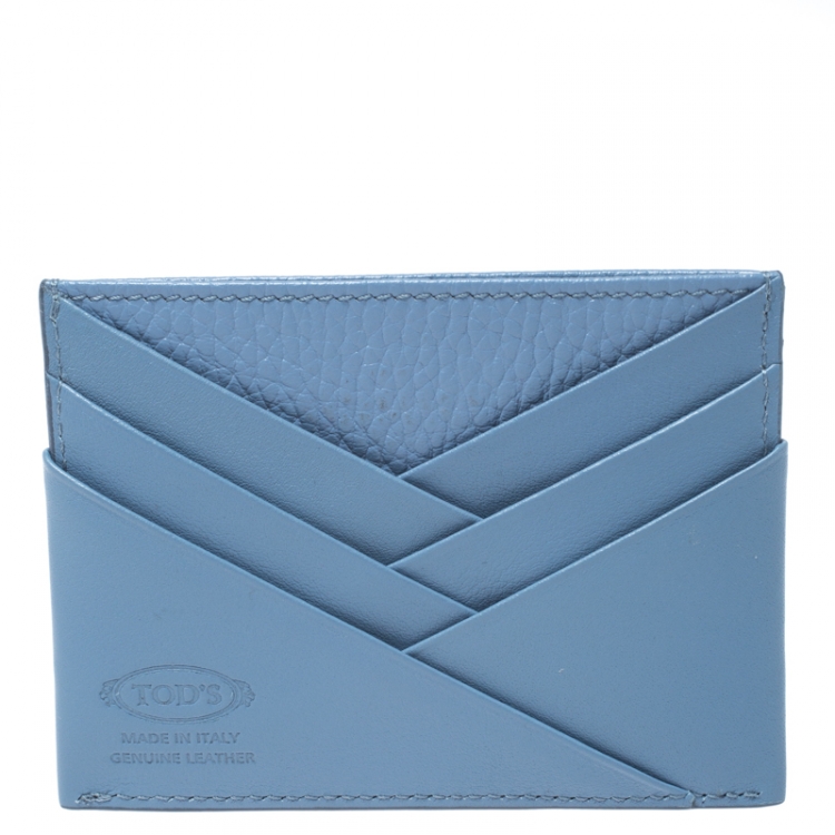 Pre Owned Tod's Light Blue Leather Card Holder