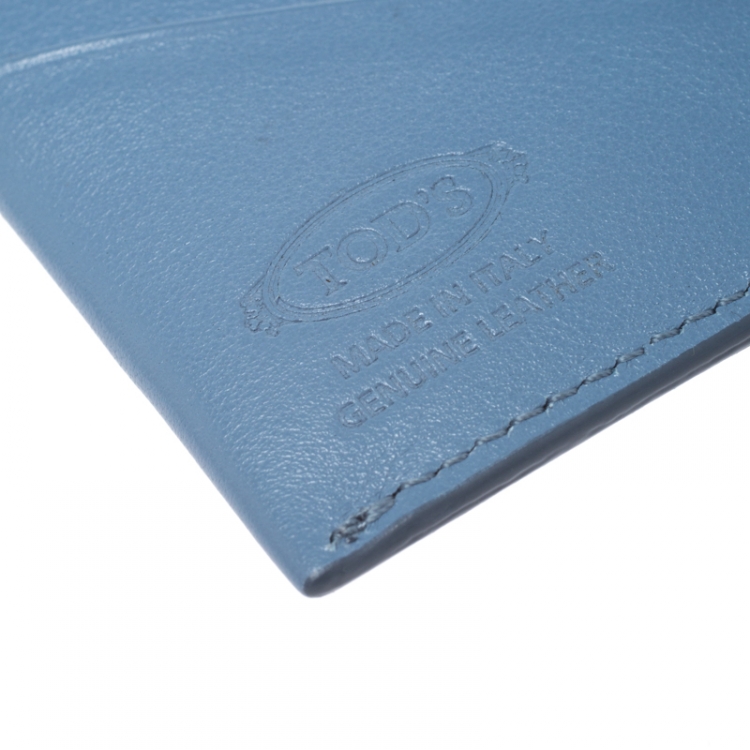 Pre Owned Tod's Light Blue Leather Card Holder