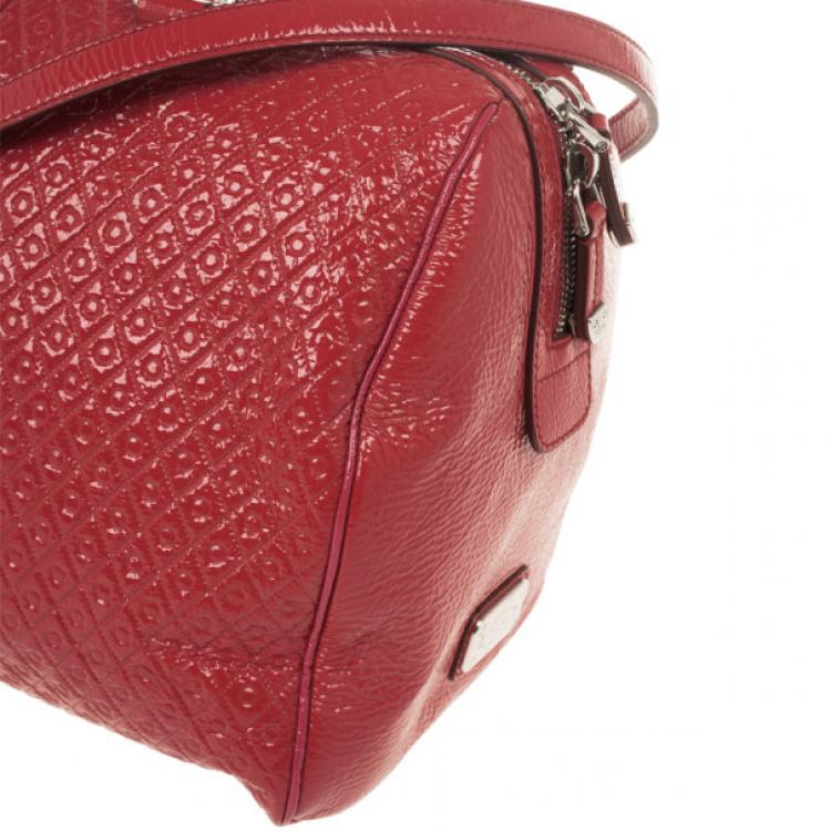Pre Owned Tod’s Signature Red Patent Medium Duffle Bag