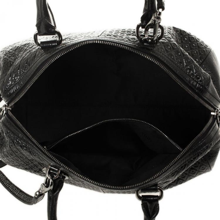 Pre Owned Tod's Black Patent Signature Medium Bauletto Bag