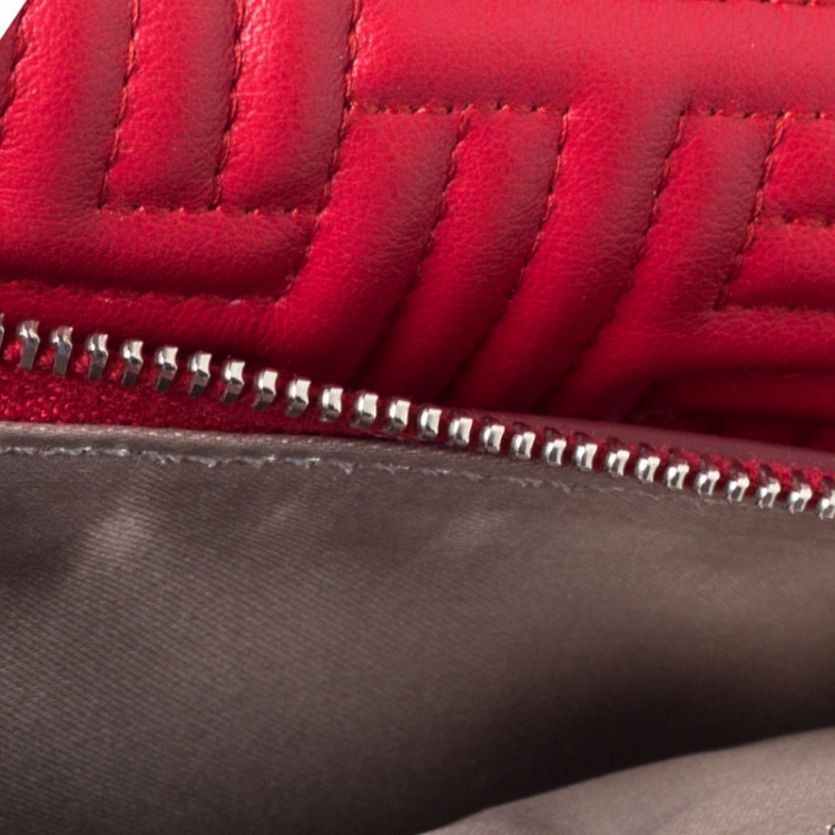 Pre Owned Tod's Red Leather Trifold Wallet