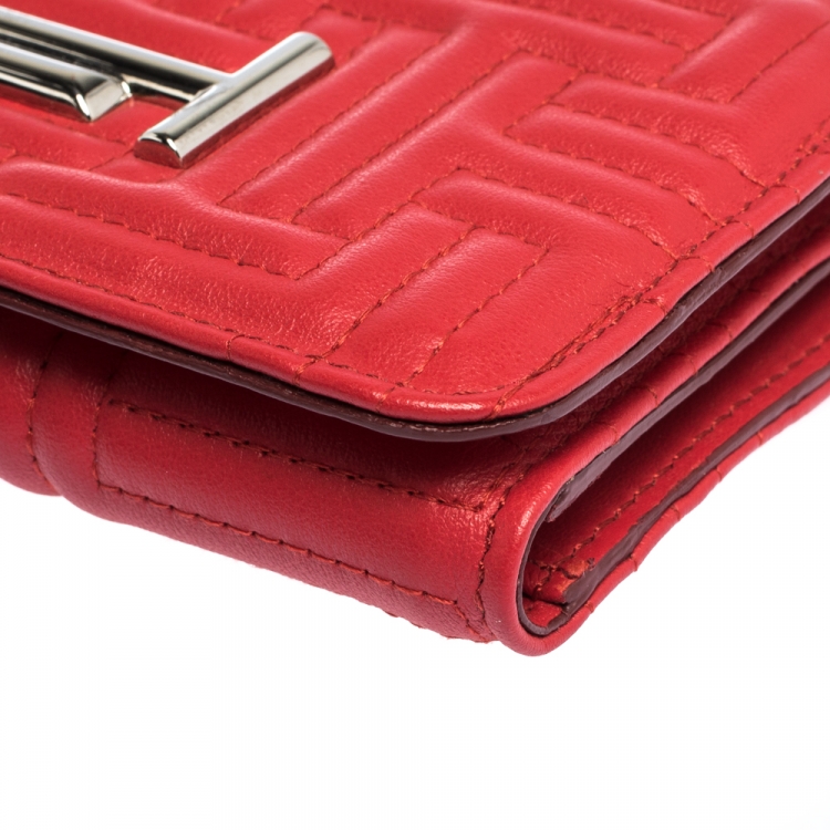 Pre Owned Tod's Red Leather Trifold Wallet