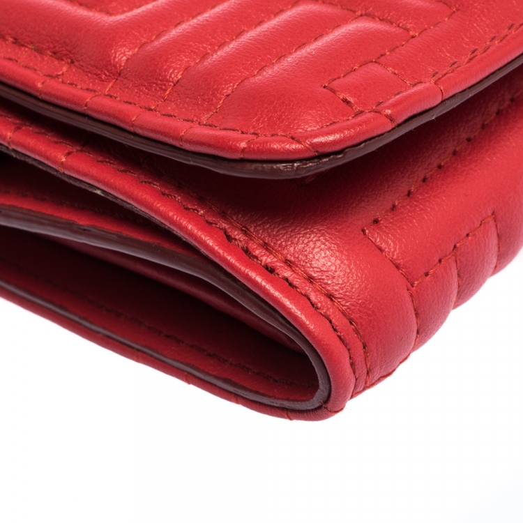 Pre Owned Tod's Red Leather Trifold Wallet