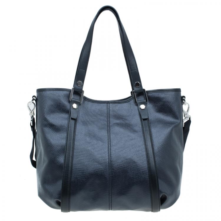 مملوكة مسبقًا Tod's Black Coated Canvas Medium Sacca Tote Bag