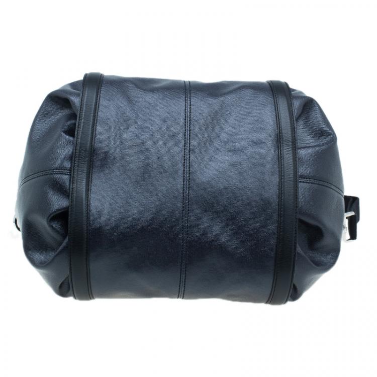 مملوكة مسبقًا Tod's Black Coated Canvas Medium Sacca Tote Bag