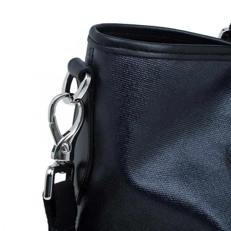 مملوكة مسبقًا Tod's Black Coated Canvas Medium Sacca Tote Bag