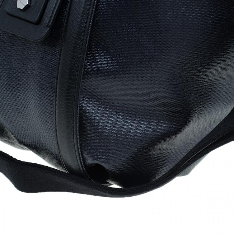 مملوكة مسبقًا Tod's Black Coated Canvas Medium Sacca Tote Bag