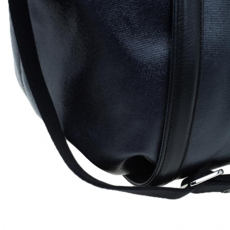 مملوكة مسبقًا Tod's Black Coated Canvas Medium Sacca Tote Bag