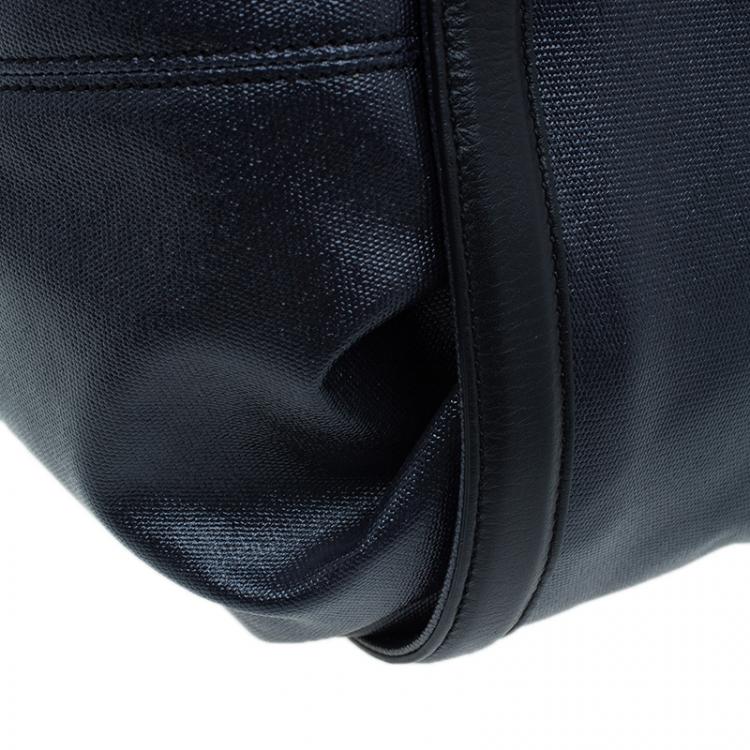 مملوكة مسبقًا Tod's Black Coated Canvas Medium Sacca Tote Bag