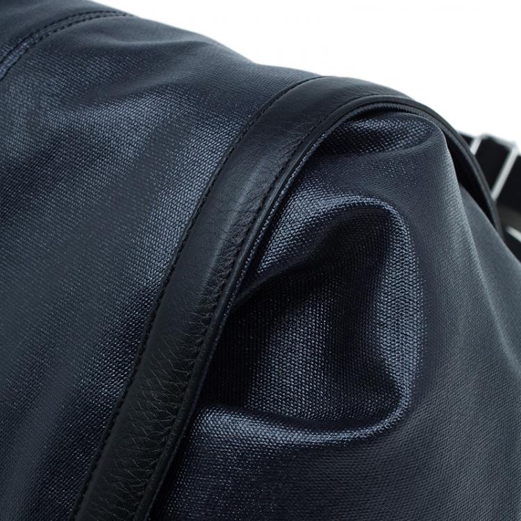 مملوكة مسبقًا Tod's Black Coated Canvas Medium Sacca Tote Bag
