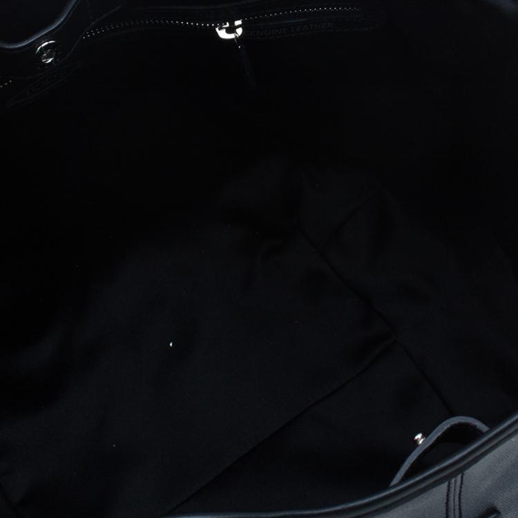 مملوكة مسبقًا Tod's Black Coated Canvas Medium Sacca Tote Bag
