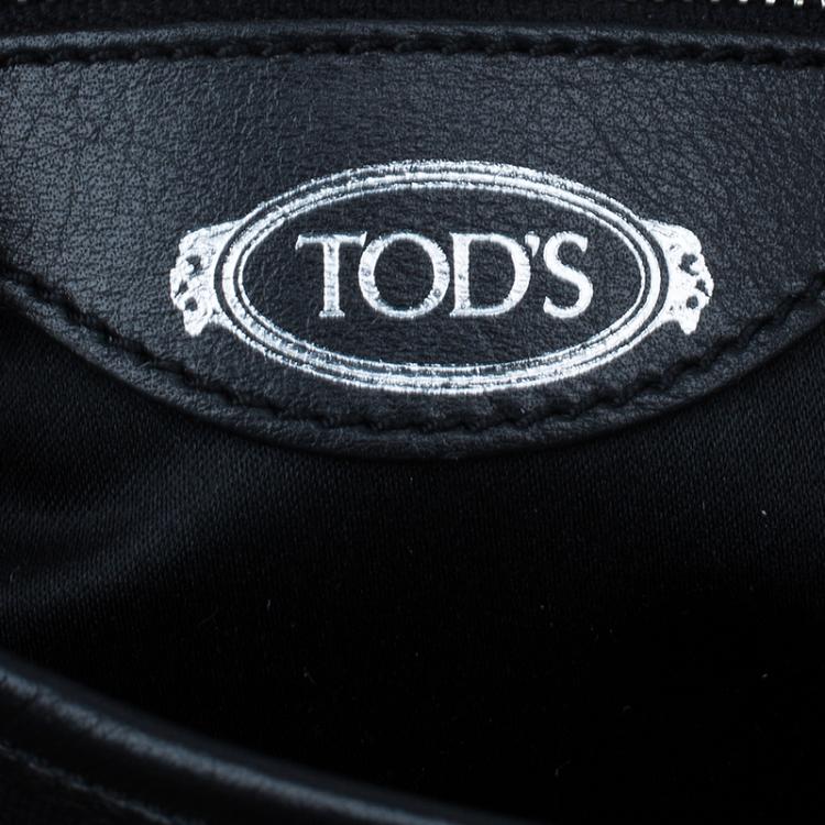 مملوكة مسبقًا Tod's Black Coated Canvas Medium Sacca Tote Bag