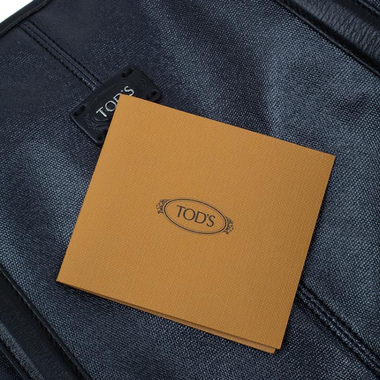 مملوكة مسبقًا Tod's Black Coated Canvas Medium Sacca Tote Bag