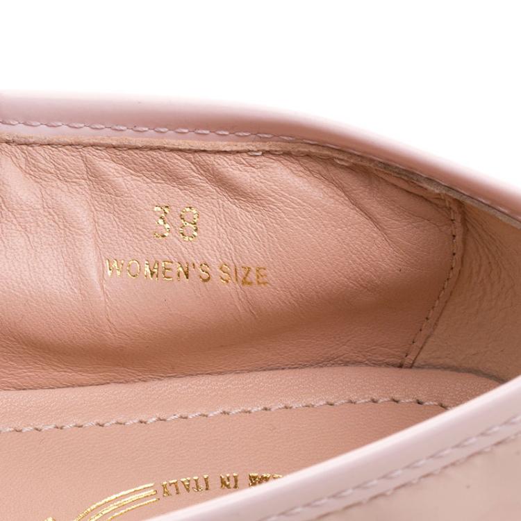 Pre Owned Tod's Blush Pink Patent Leather Studded Ballet Flats Size 38