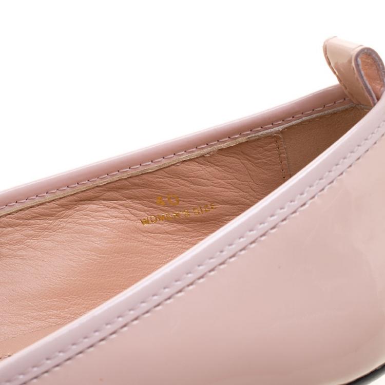 Pre Owned Tod's Blush Pink Leather Studded Ballet Flats Size 40