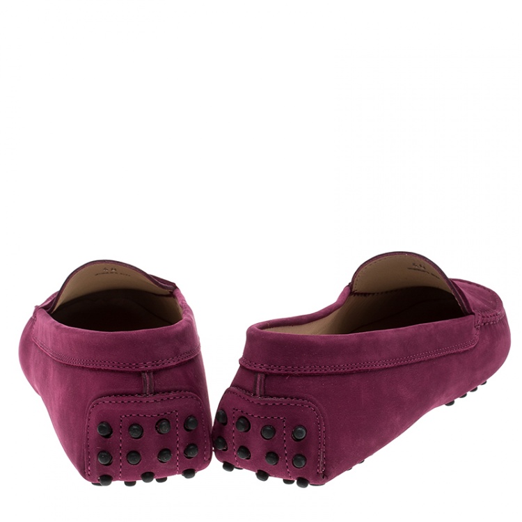 Pre Owned Tod's Purple Suede Penny Loafers Size 40
