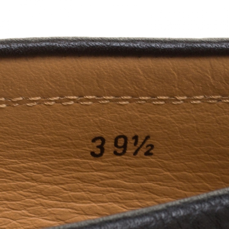 Pre Owned Tod's for Ferrari Black Leather Moccasins Size 39.5